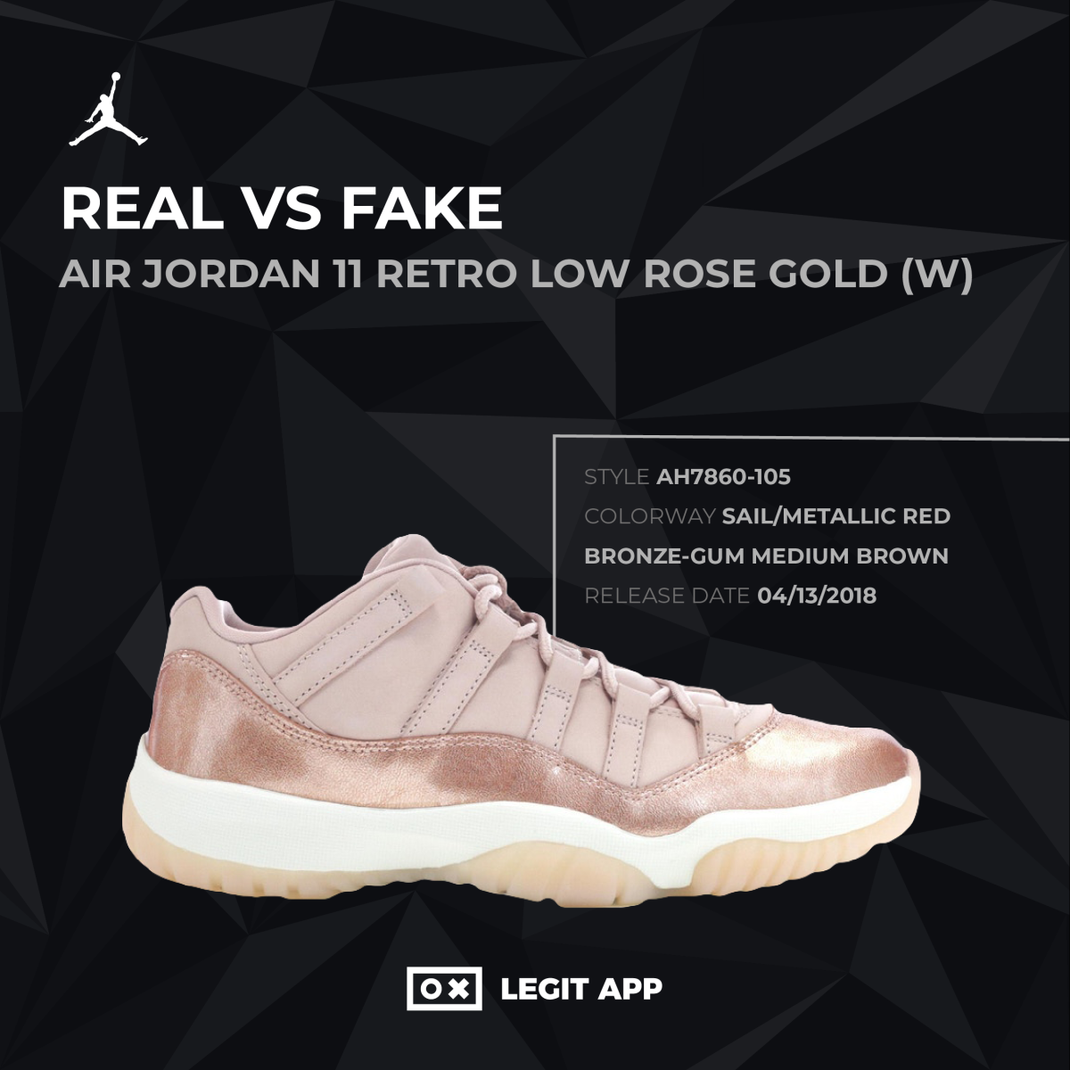 Jordan 11 Retro Low Rose Gold