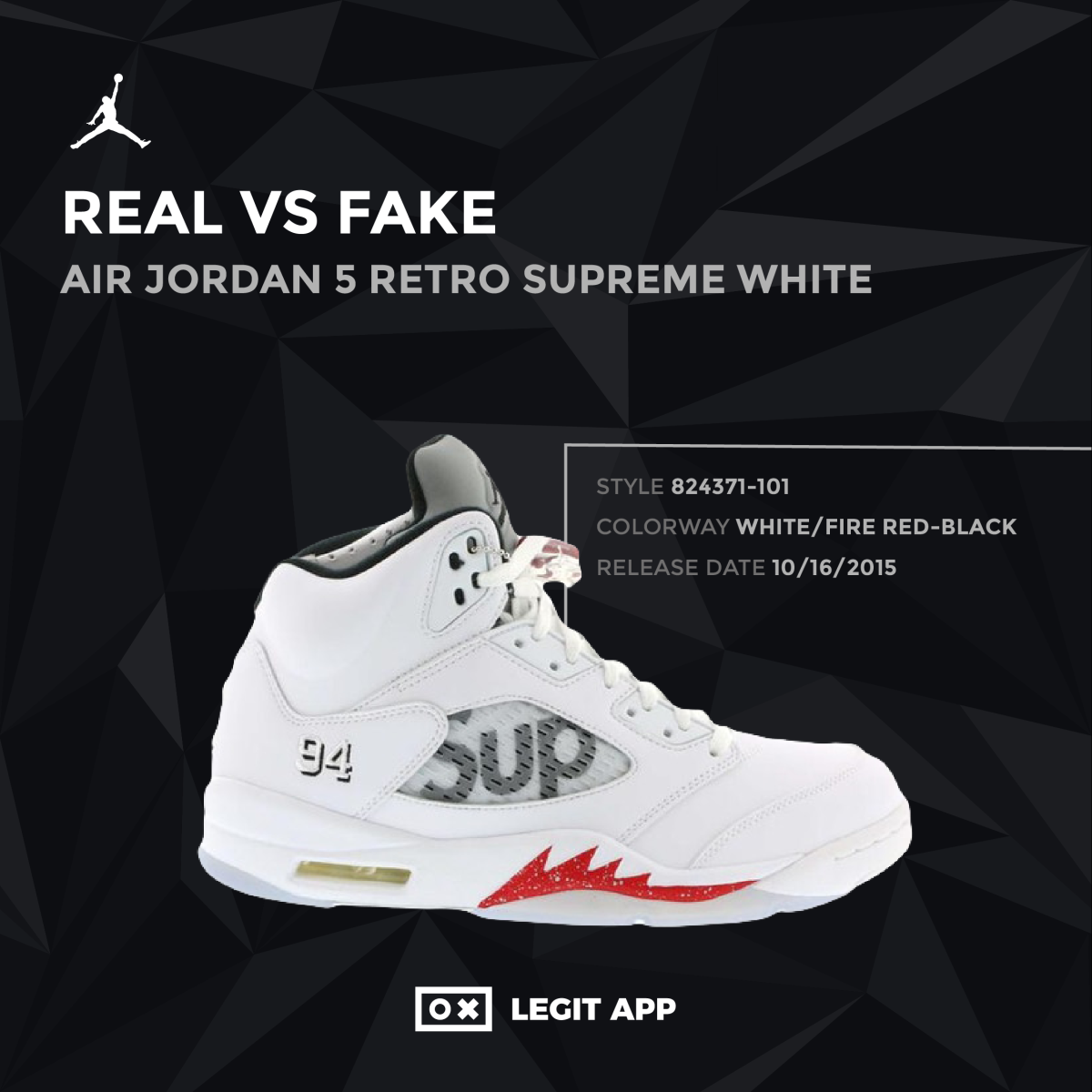 Air Jordan 5 Retro Supreme White