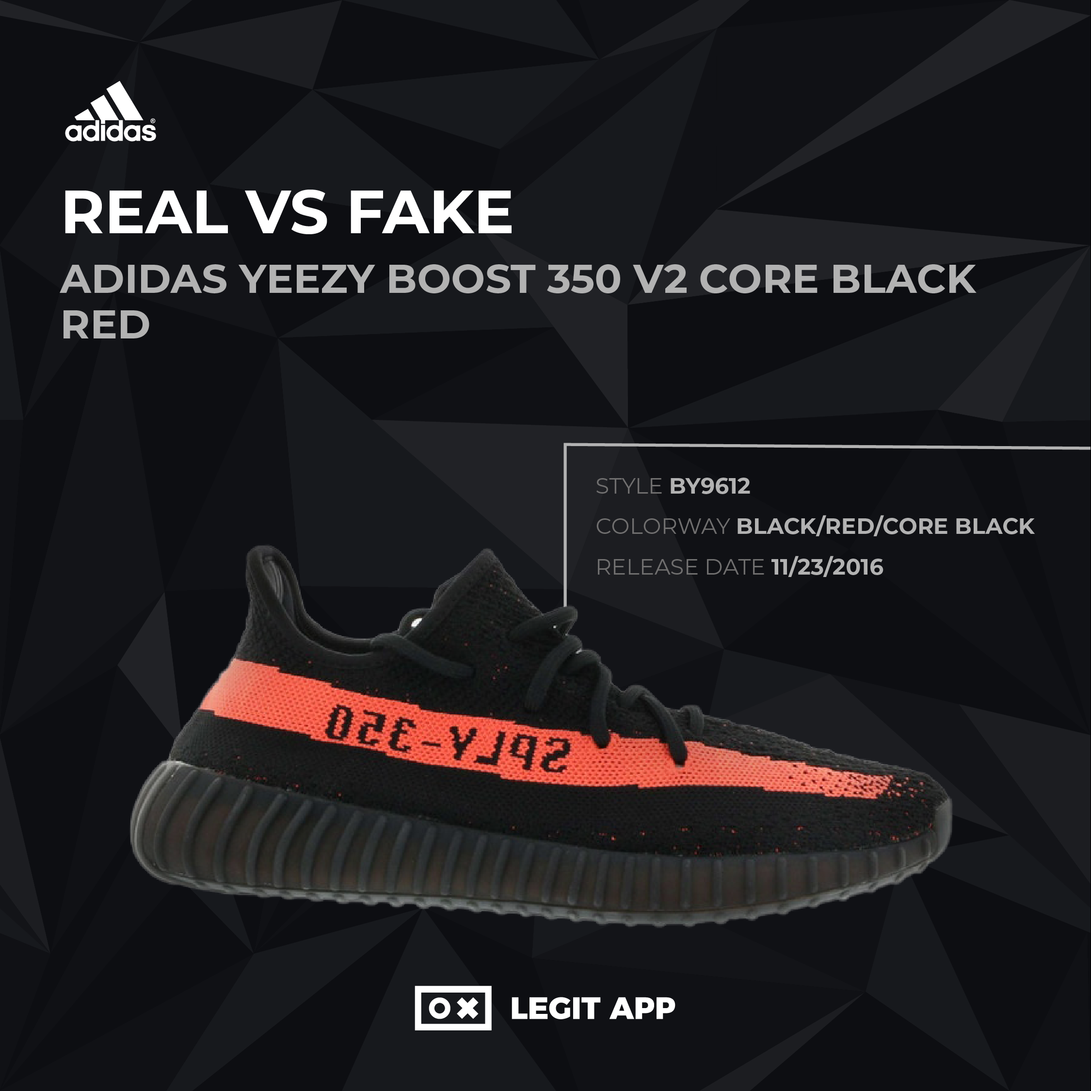 REAL VS REPLICA - adidas Yeezy Boost 350 V2 Core Black Red | LEGIT APP