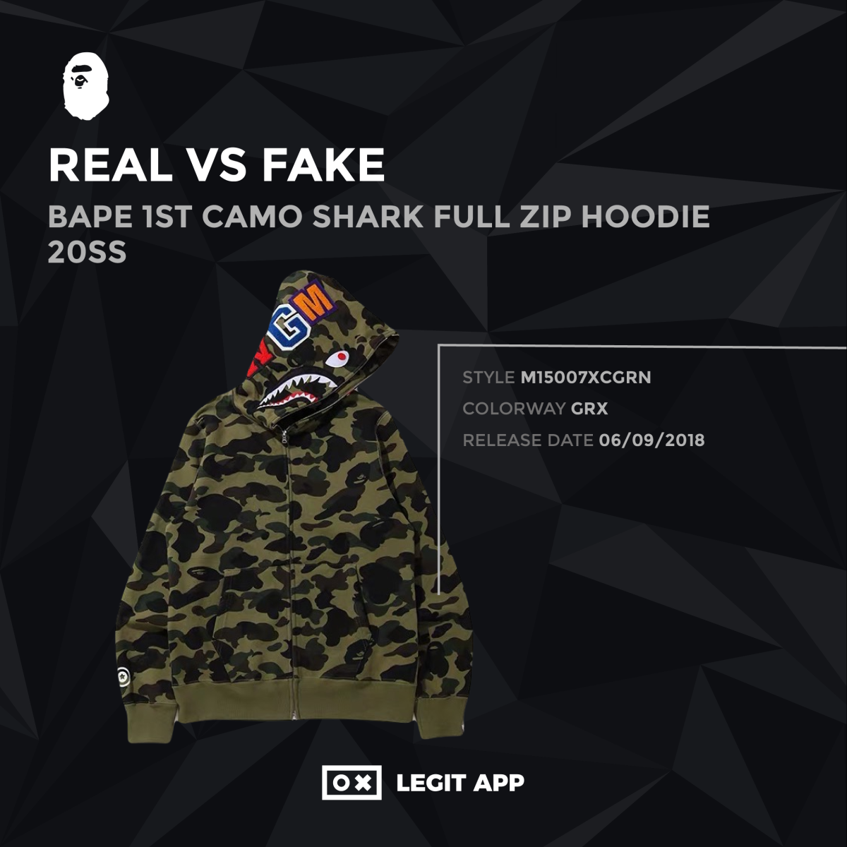 Bape 1st Camo Shark Full Zip Hoodie 20ss