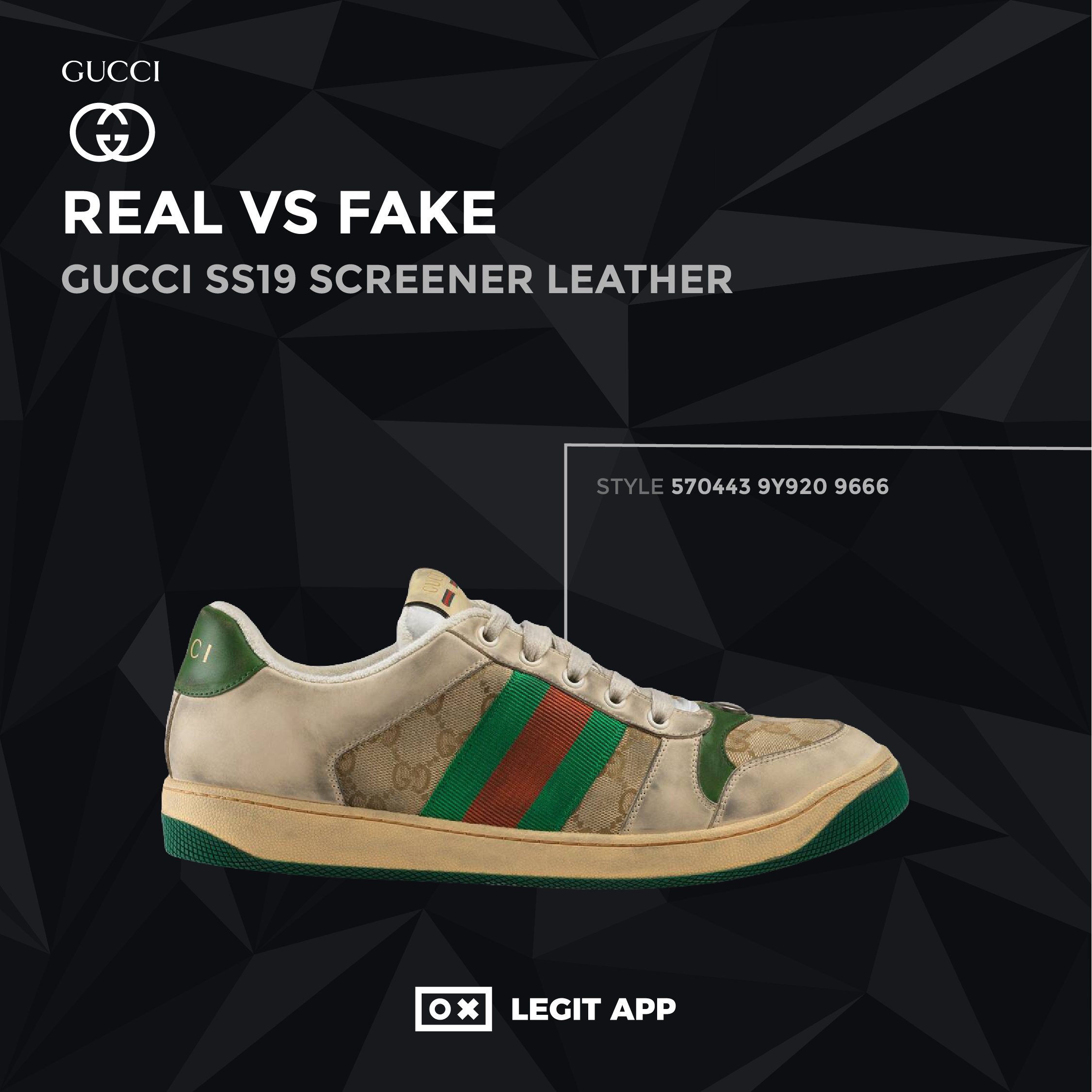 gucci sneakers fake vs real