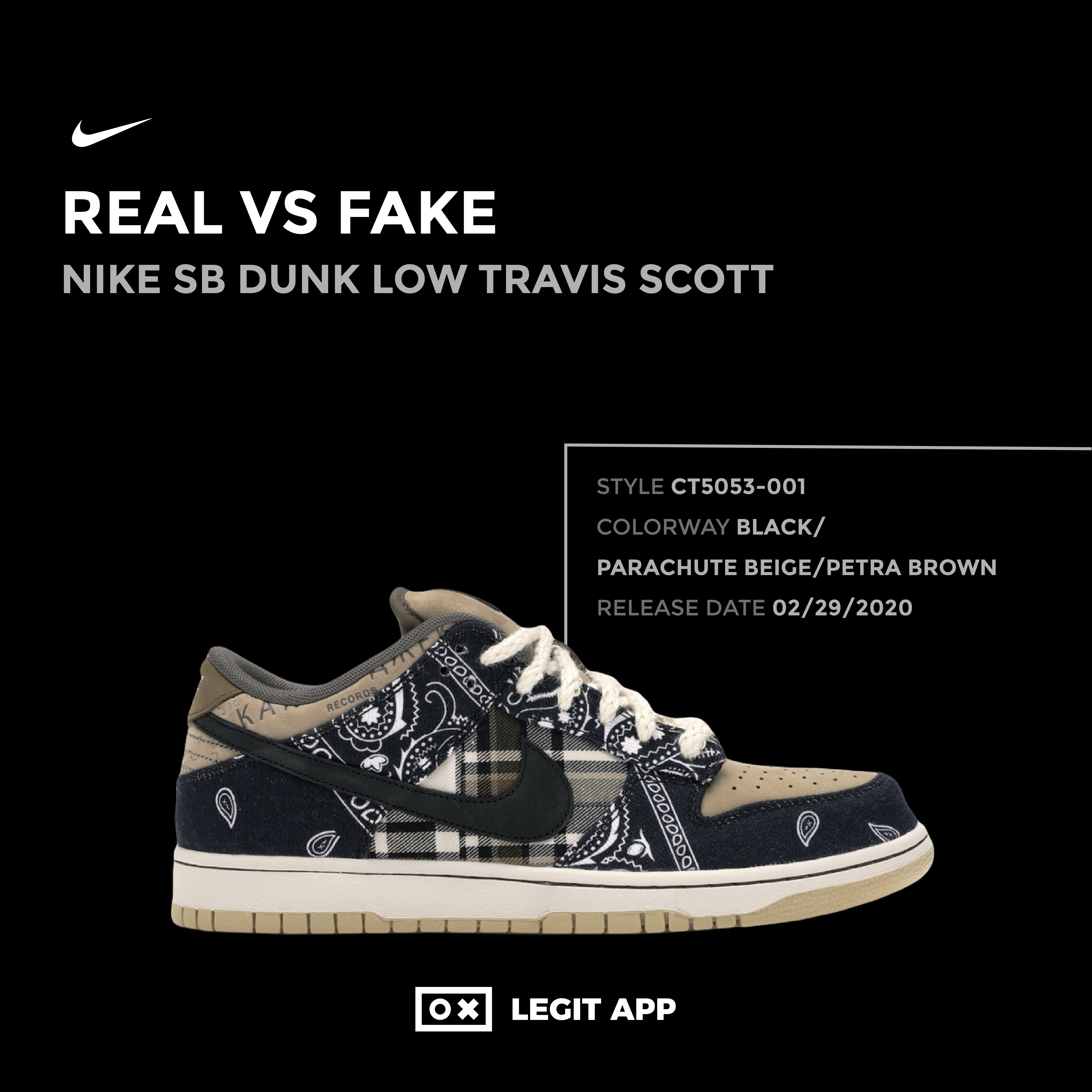 REAL VS REPLICA - Nike SB Dunk Low Travis Scott | LEGIT APP