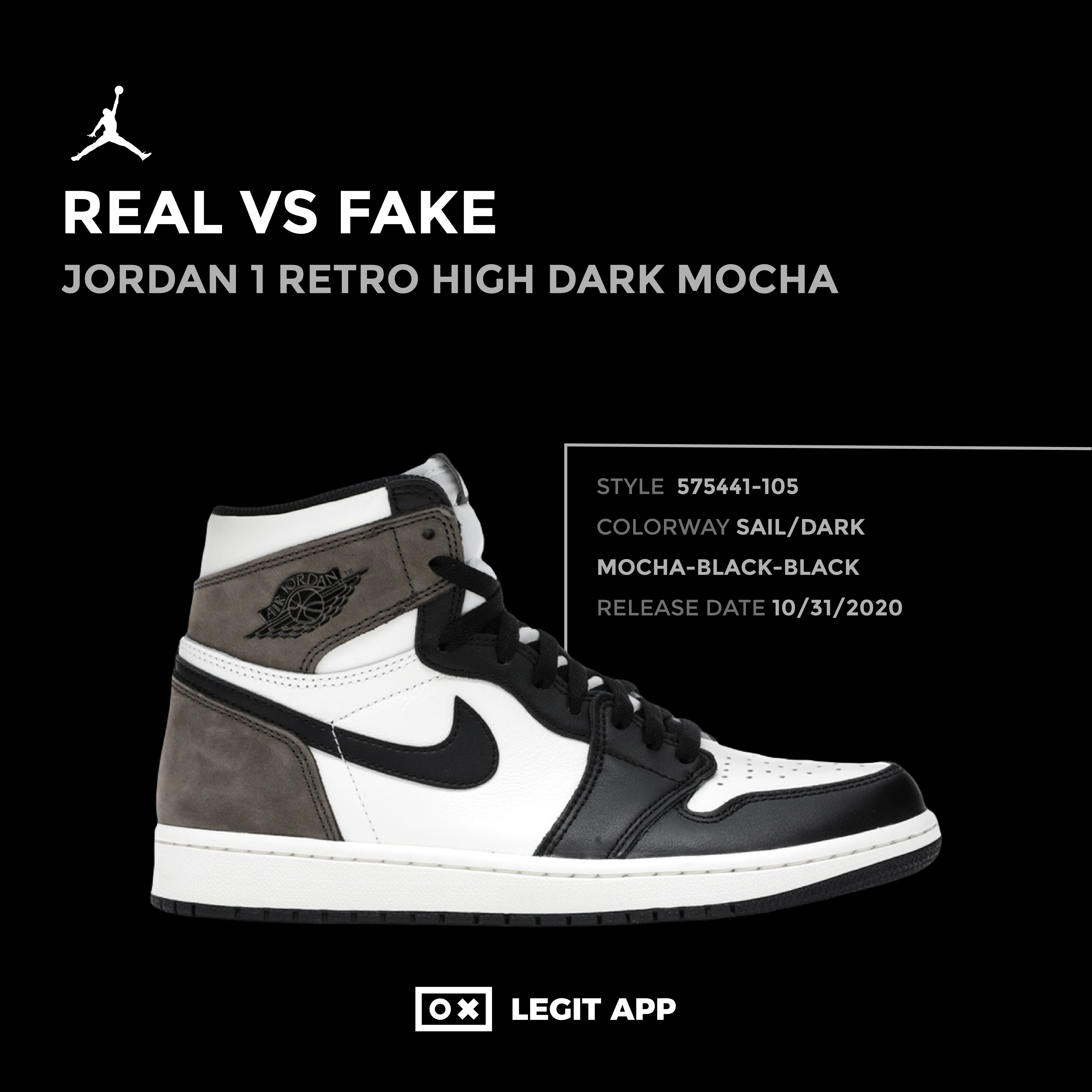 dark mocha jordan 1 real vs fake