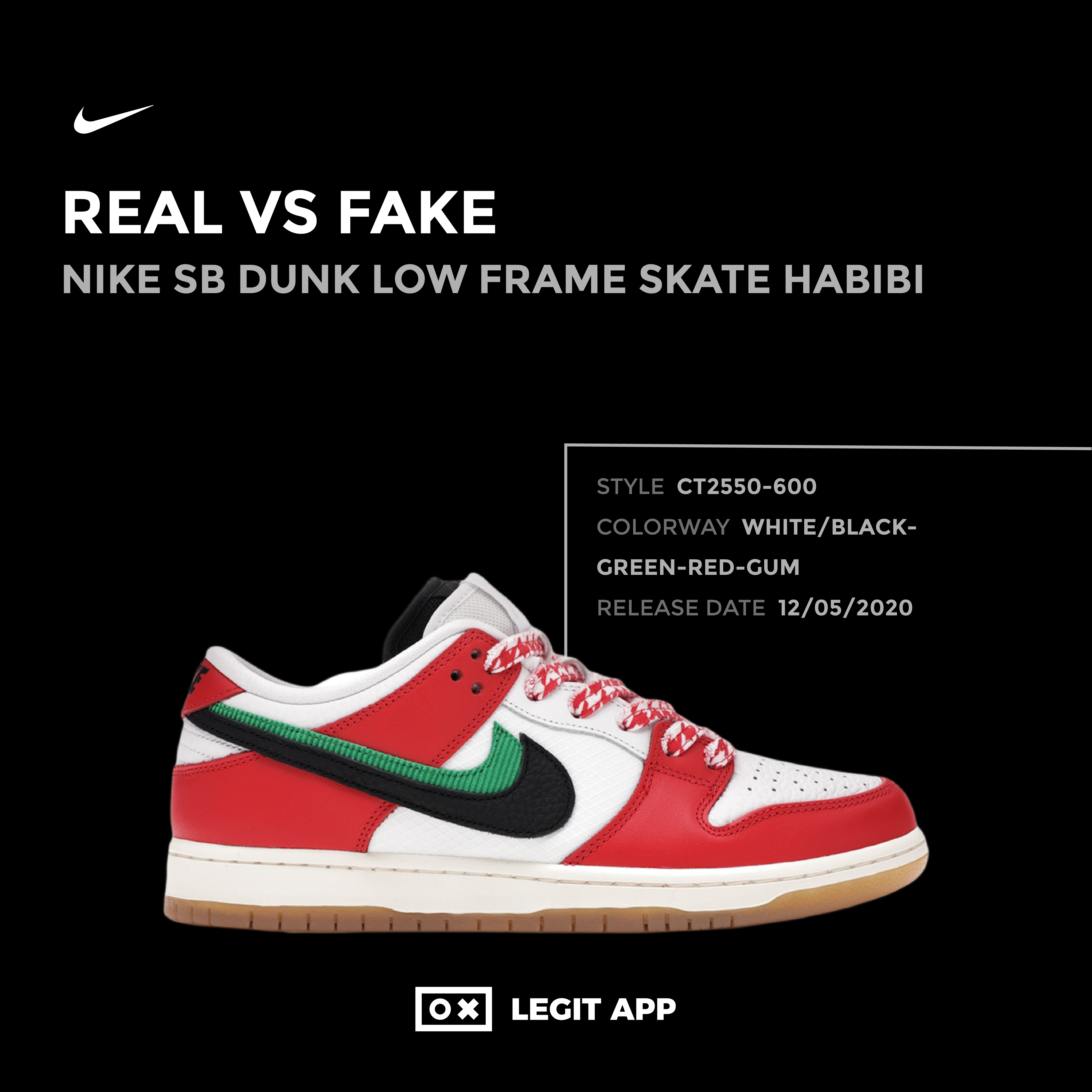 REAL VS REPLICA - Nike SB Dunk Low Frame Skate Habibi | LEGIT APP
