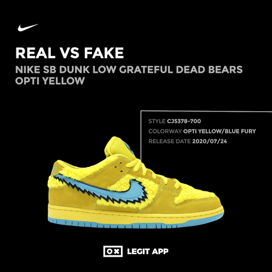 Nike SB Dunk Low Grateful Dead Bears Opti Yellow