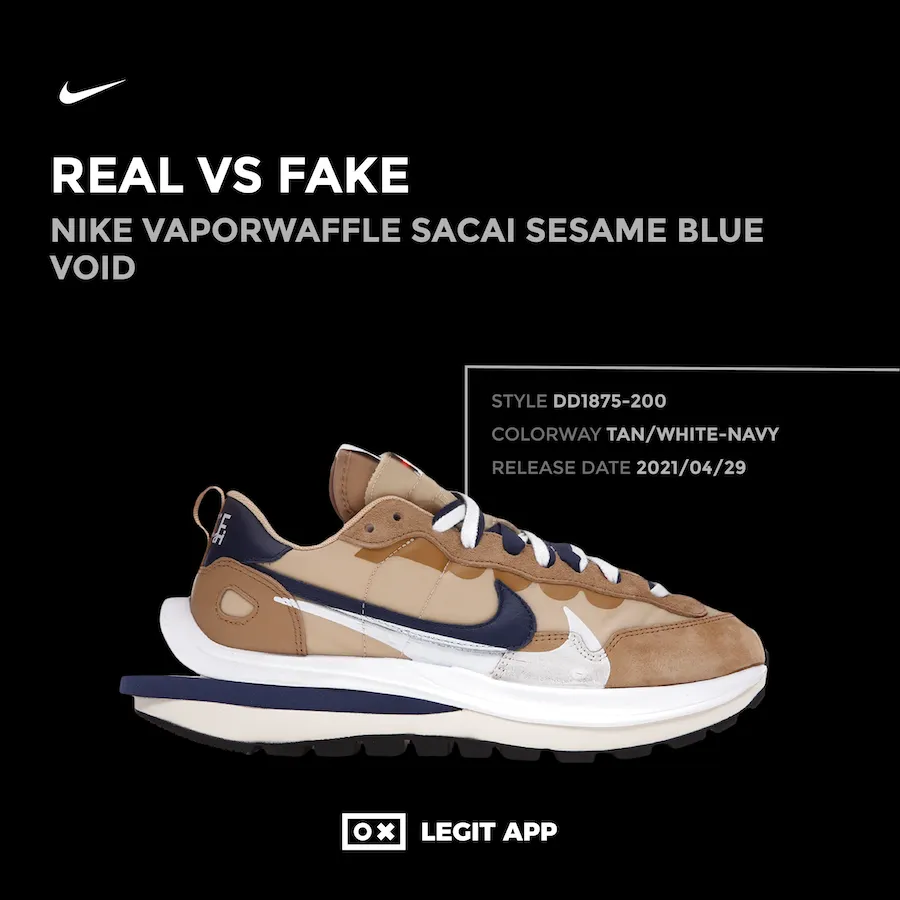 Nike Vaporwaffle sacai Sesame Blue Void