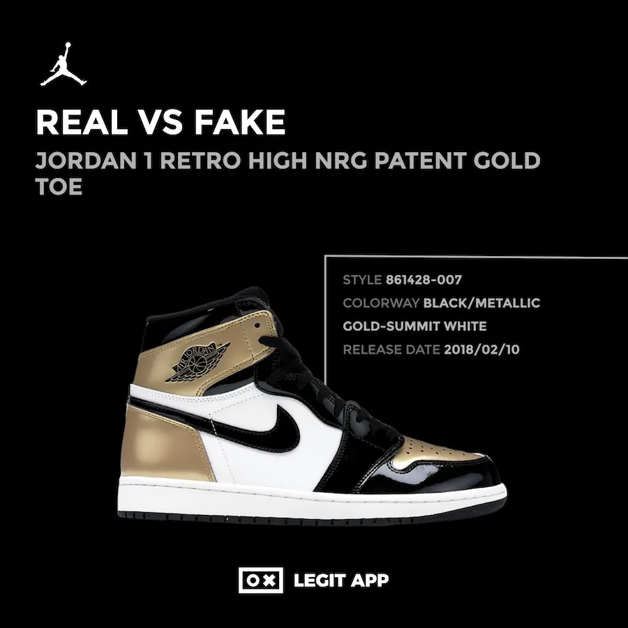 Jordan 1 Retro High NRG Patent Gold Toe