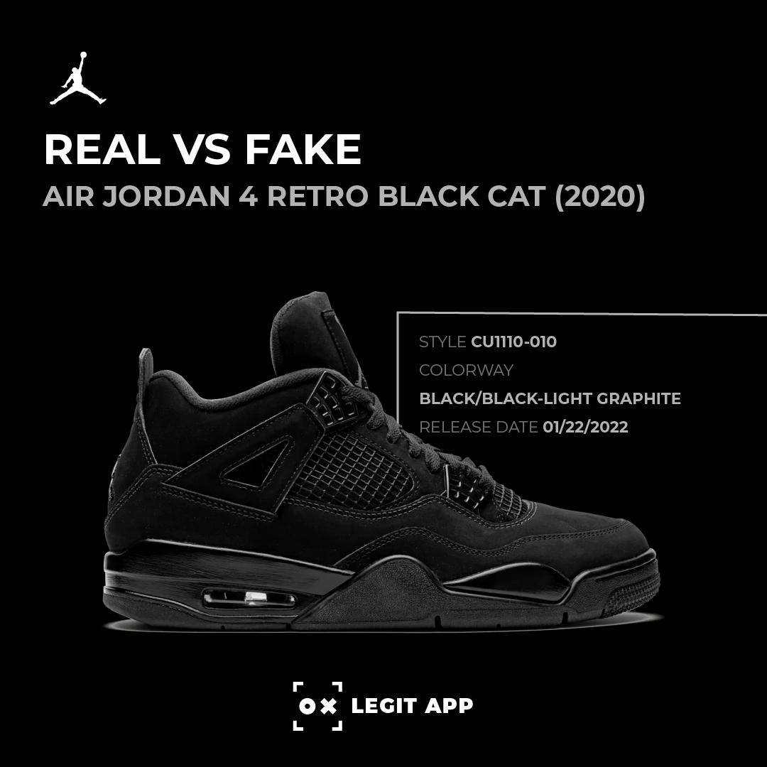 black cat jordan 4 real vs fake