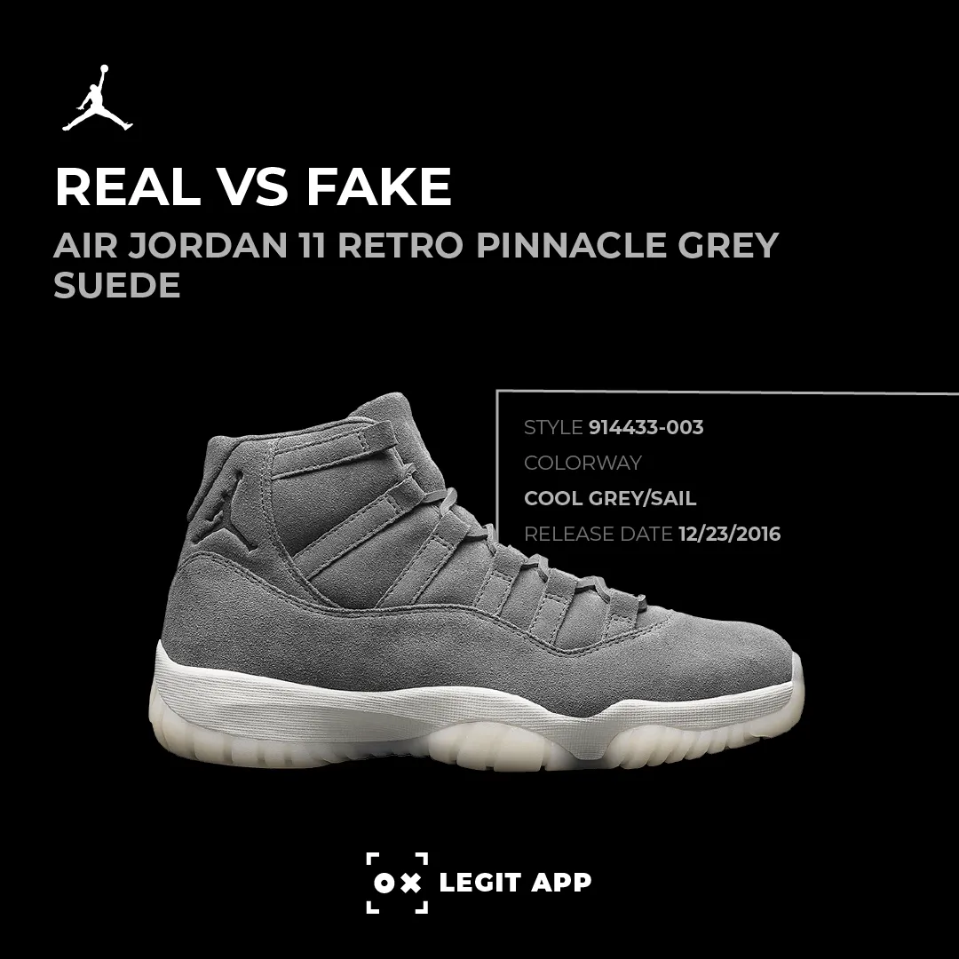 Jordan 11 Retro Pinnacle Grey Suede