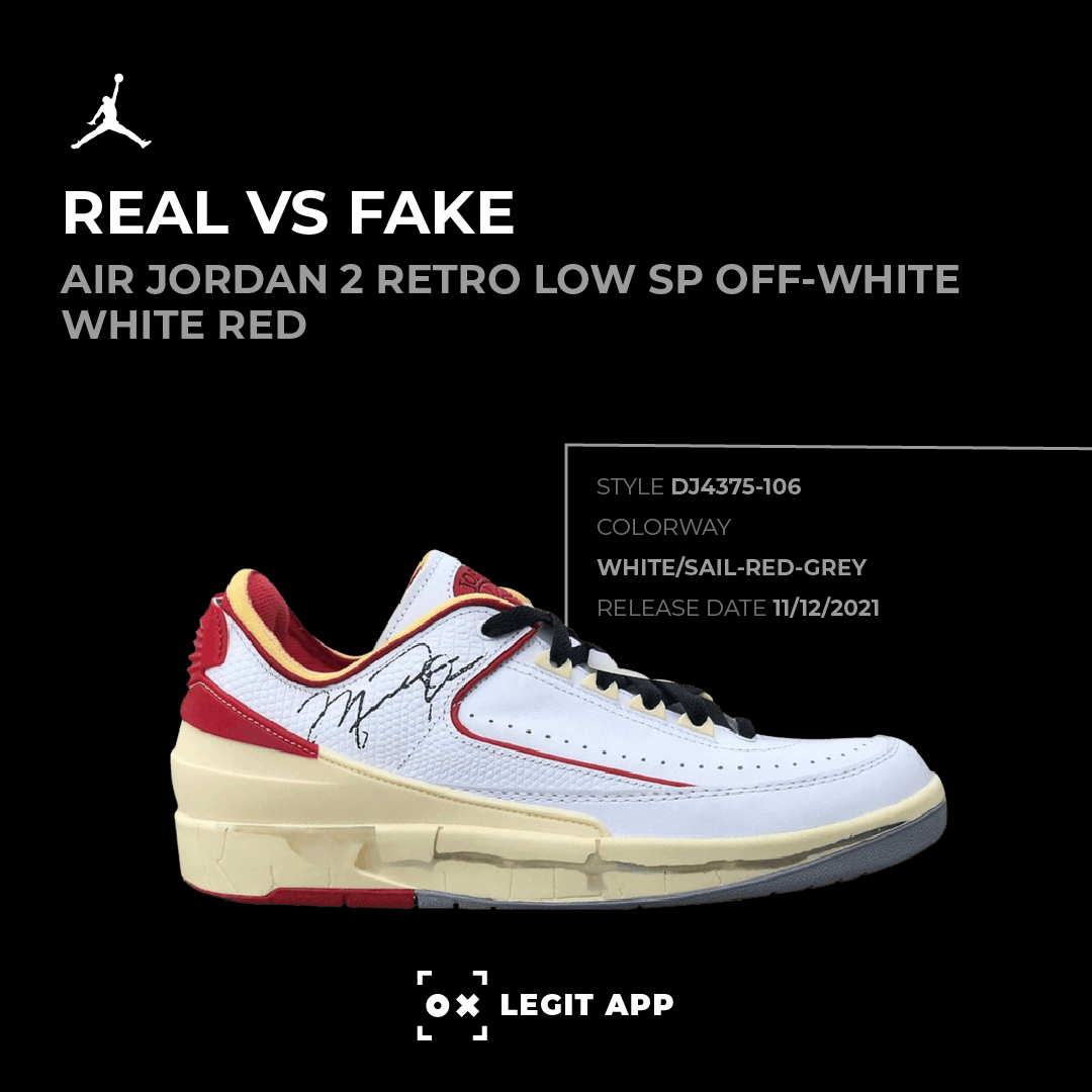 REAL VS REPLICA - Air Jordan 2 Retro Low SP Off-White White Red