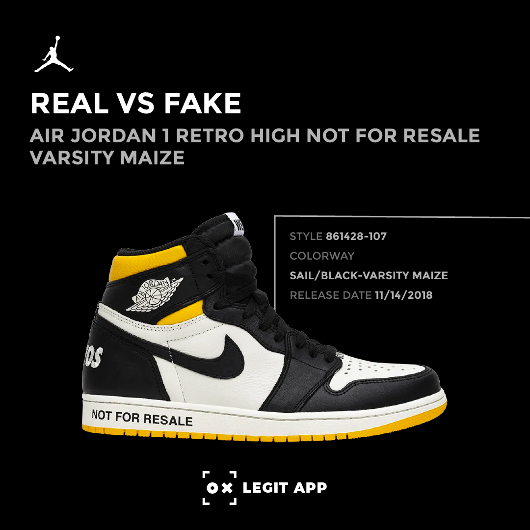 Air Jordan 1 Retro High Not For Resale Varsity Maize