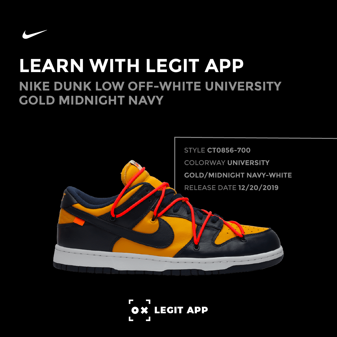 Nike Dunk Low Off-White University Gold Midnight Navy
