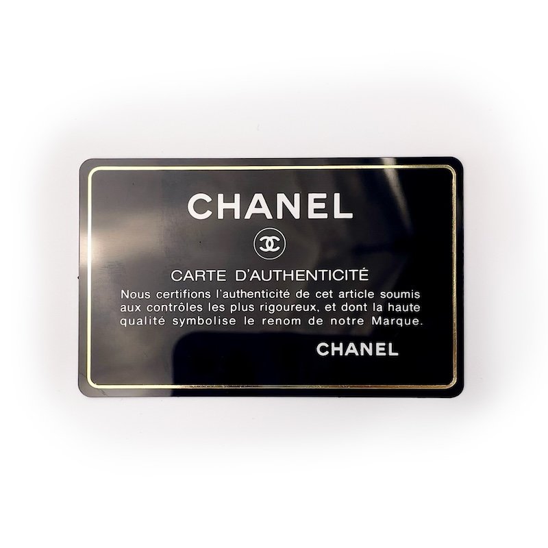 Chanel Deauville Tote — Authenticity Card (Front)