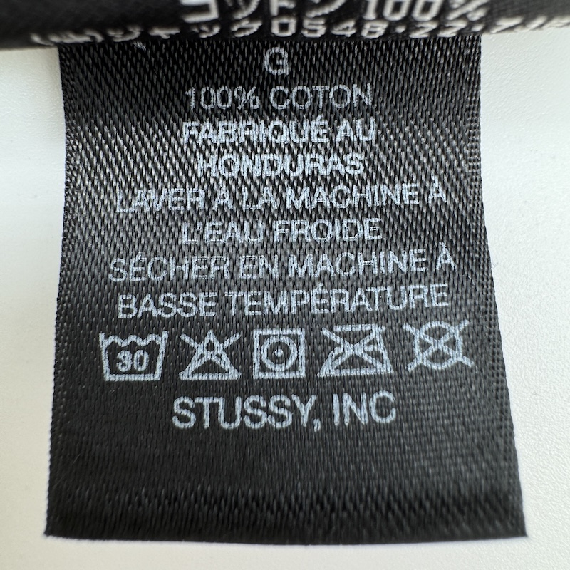 Stussy (ステューシー) Clothing — 洗濯表示タグ(正面)