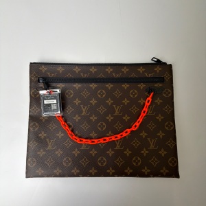 Louis Vuitton Louis Vuitton Monogram Solar Ray A4 Pouch with Orange Chain