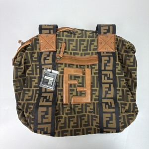 Fendi Fendi Zucca Canvas Shoulder Bag Brown