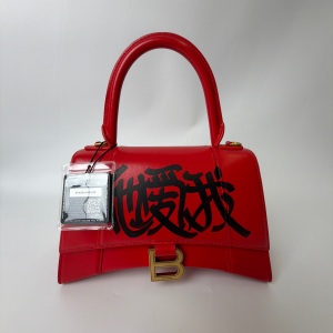 Balenciaga Balenciaga Hourglass Top Handle Bag Graffiti Red Small