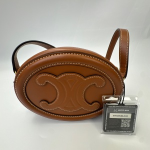 Celine Celine Cuir Triomphe Oval Purse in Smooth Calfskin Tan