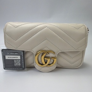 Gucci Gucci GG Marmont Matelassé Leather Super Mini Bag White