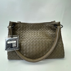 Bottega Veneta Bottega Veneta Intrecciato Leather Shoulder Bag Olive Green