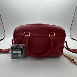 Saint Laurent / YSL Saint Laurent Baby Duffle Bag Leather Red