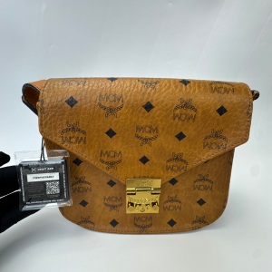 MCM MCM Patricia Visetos Shoulder Bag Cognac
