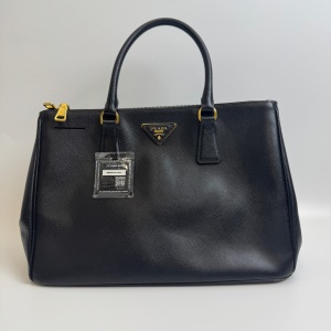 Prada Prada Saffiano Leather Galleria Bag Black Large