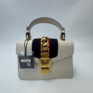 Gucci Gucci Sylvie Top Handle Bag Leather Small White
