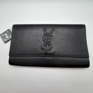 Saint Laurent / YSL Saint Laurent YSL Monogram Leather Clutch Black