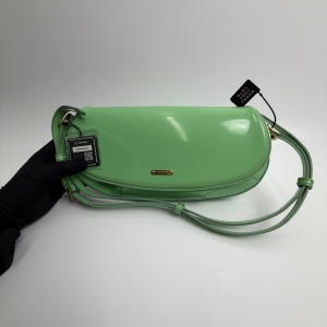 Burberry Burberry Olympia Shoulder Bag Patent Leather Small Green