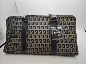 Fendi Fendi Zucca Canvas Roll Bag Navy Blue