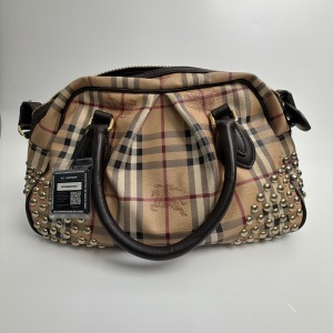 Burberry Burberry Haymarket Check Studded Satchel