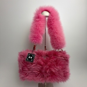 Prada Prada Faux Fur Shoulder Bag Pink
