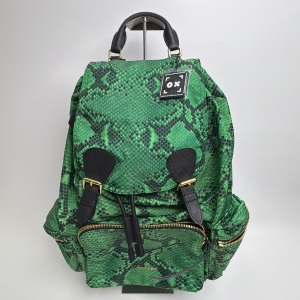 Burberry Burberry Green Python Print Nylon Rucksack