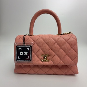 Chanel Chanel Pink Quilted Caviar Leather Coco Handle Small Bag