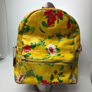 MCM MCM Stark Floral Print Backpack Yellow Leather Medium
