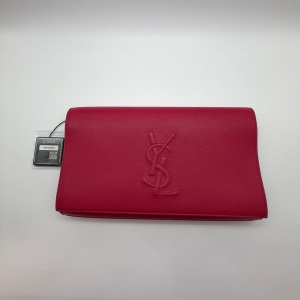 Saint Laurent / YSL Saint Laurent Uptown Clutch Grain De Poudre Red