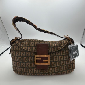 Fendi Fendi Zucca Canvas Mama Forever Bag with Braided Strap