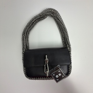 Alexander Wang Paco Rabanne Black Leather Iconic 1969 Shoulder Bag