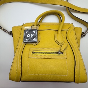 Celine Celine Luggage Nano Bag Yellow Grained Leather