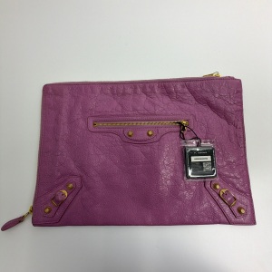 Balenciaga Balenciaga Classic Continental Clutch Leather Purple