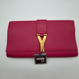 Saint Laurent / YSL Saint Laurent YSL Bellechasse Clutch Leather Fuchsia