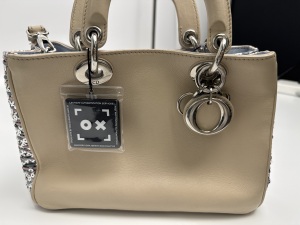 Dior Dior Diorissimo Bag Beige Leather with Sequin Sides