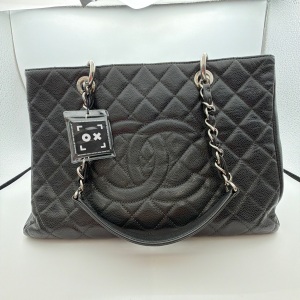Chanel Chanel Black Quilted Caviar Leather GST Grand Shopping Tote