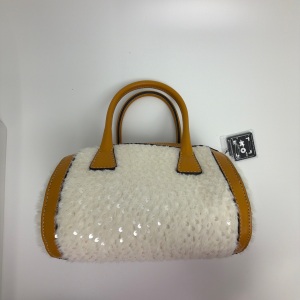 Dior Loro Piana The Suitcase Stripe Shearling and Leather Bag