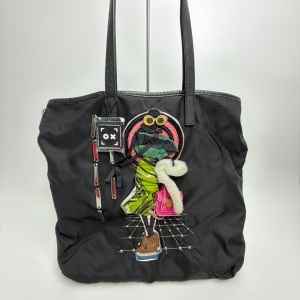 Prada Prada Black Nylon Robot Tote Bag