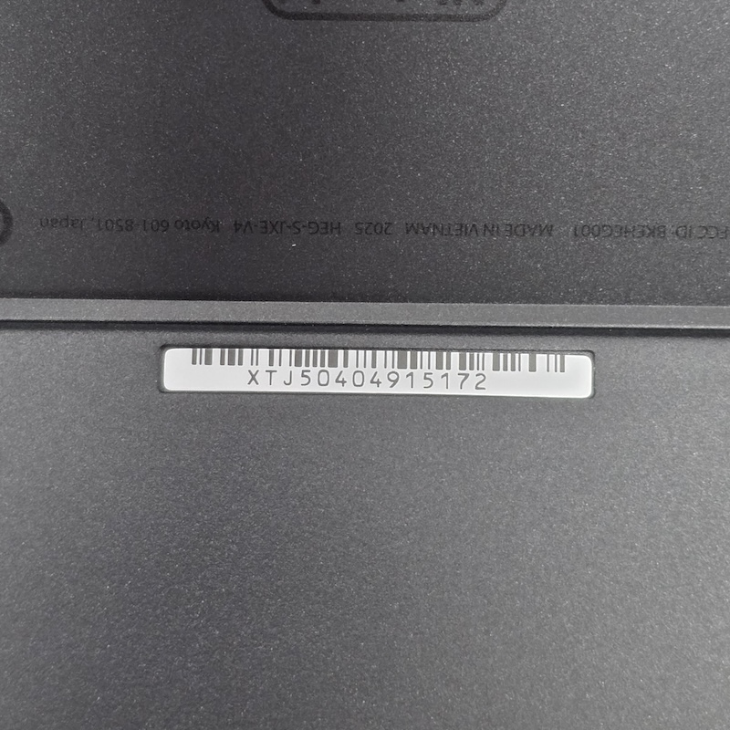 Nintendo Switch — Console Kickstand Inside - SN Label Close-up