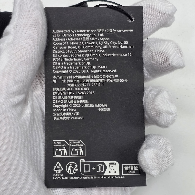 GOPro Action Camera — Storage Bag Hangtag Close-up