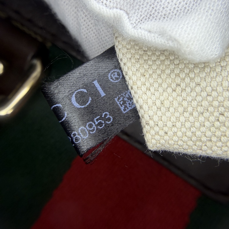 Gucci (グッチ) Vintage Web Boston — 内ラベル (2)