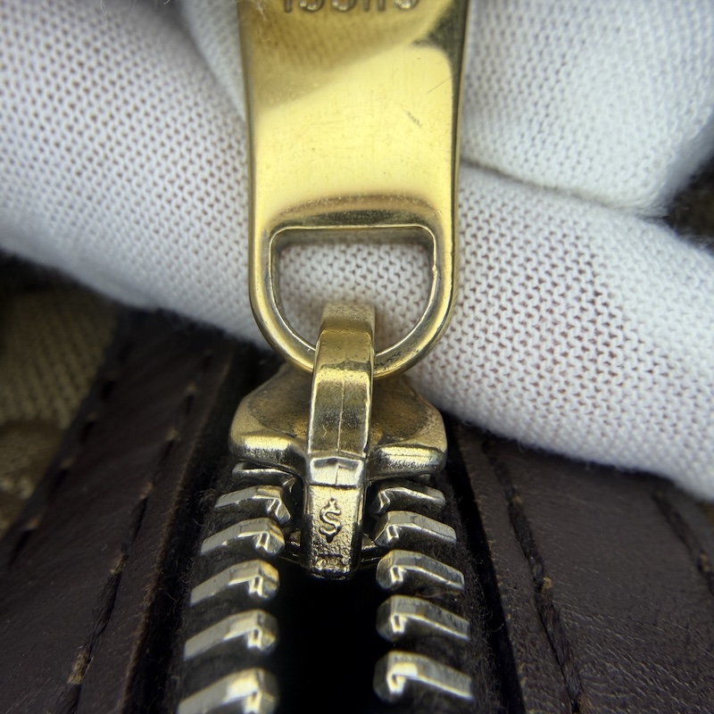 Gucci (グッチ) Vintage Web Boston — ジッパープルタブ穴